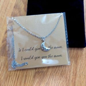 Silver Moon Pendant Necklace